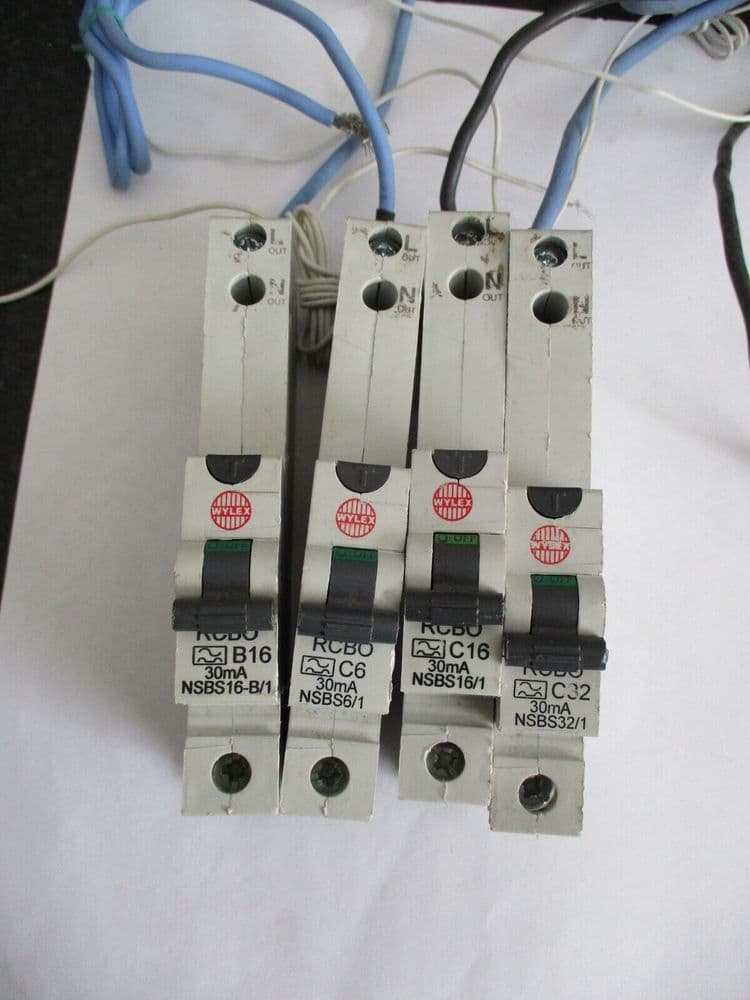 WYLEX NSBS SERIES 2 B / C RATED 6 10 16 20 32 40 AMP 30mA SINGLE POLE