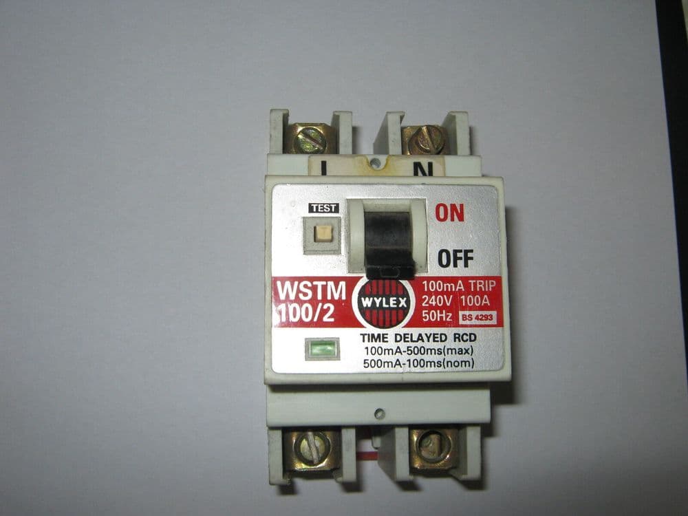 WYLEX WSTM 100/2 100mA TIME DELAYED RCD CIRCUIT BREAKER WSTM1002