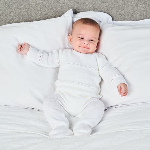 A1553 White knitted 2 piece legging set
