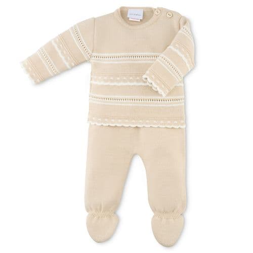 2pc Boys knit powered Blue and Grey pants set.Made In Italy