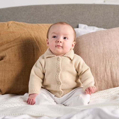 A1655 Taupe Cardigan with Collar