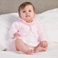 A1963 baby girls knitted matinee Cardigan (W)