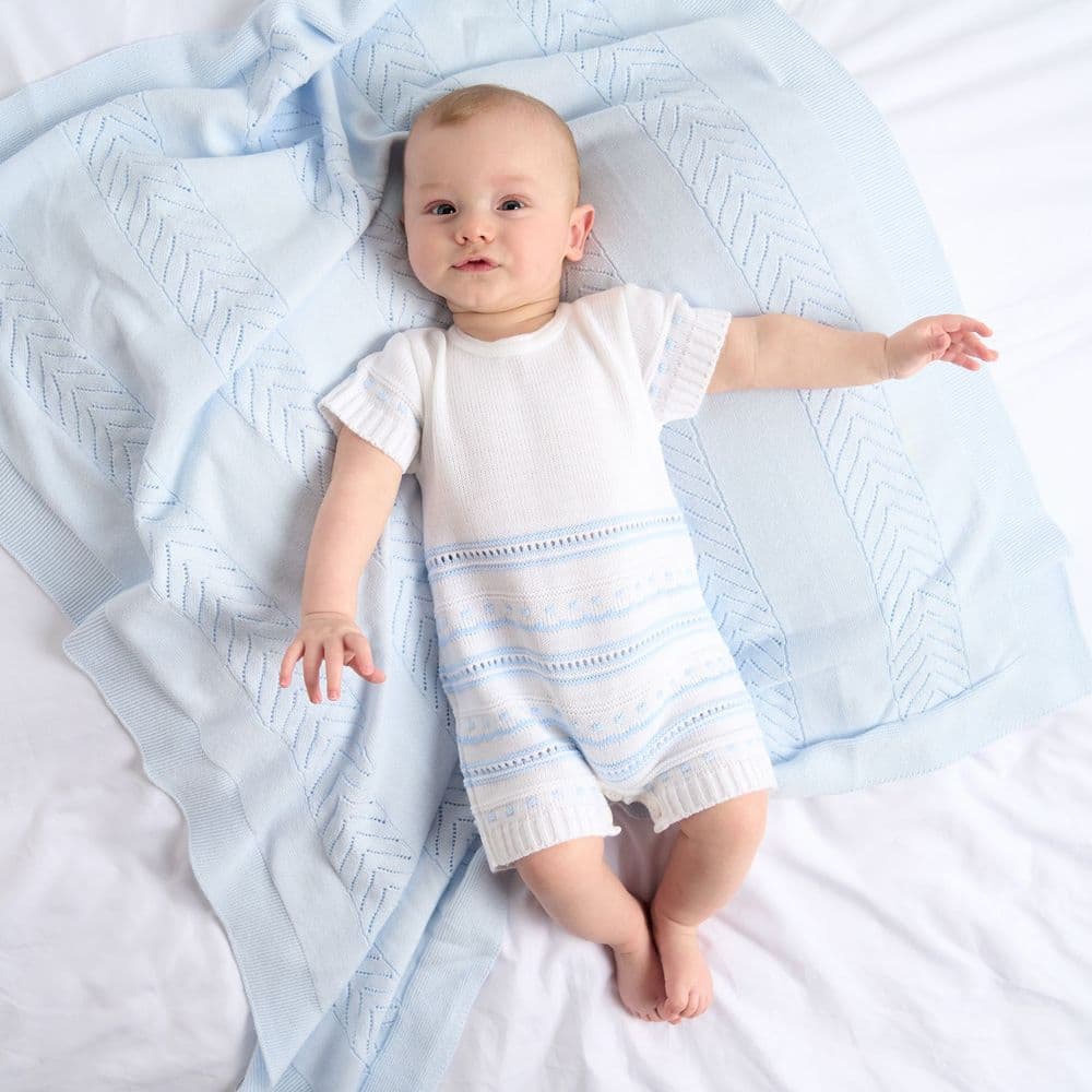 A2487B Knitted Pointelle Romper