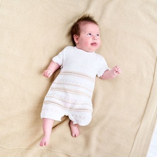 A2487T Knitted Pointelle Romper