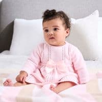 A4097 Satin Bow knitted baby dress