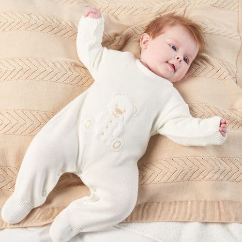 A4548W Teddy Bear Knitted Onesie
