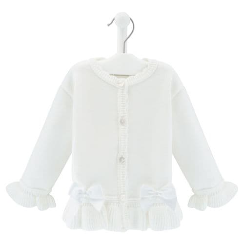 A4860W Girls Satin Bow Cardigan