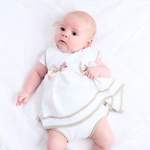 A4907 Satin Bow knitted dress & pants