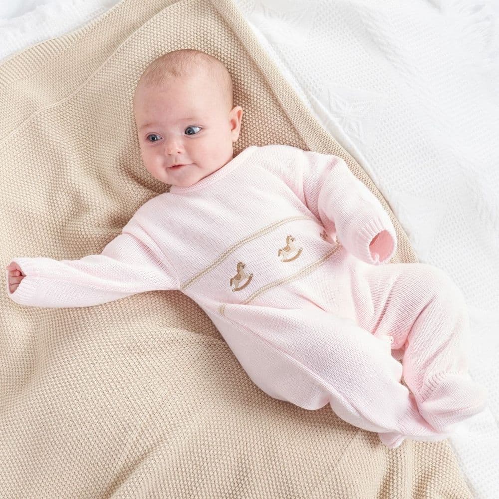 A4977P Rocking Horse Knitted Onesie