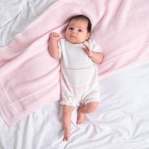 A5163 Girls Pointelle Romper