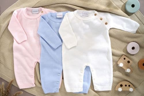 A5571P  Pink  Plain Knitted Coverall