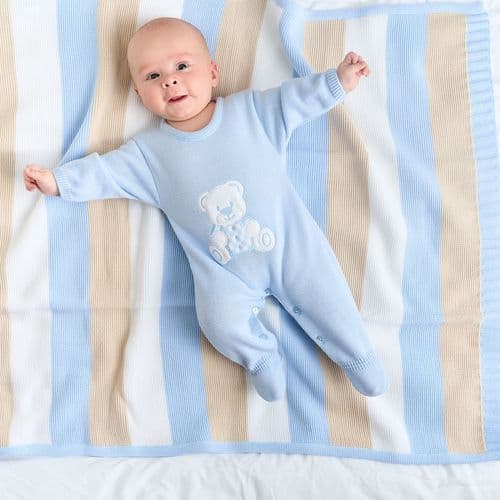 A5694B Checked Bear Knitted Onesie