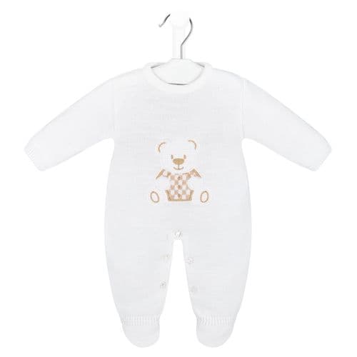 A5694W Checked Bear Knitted Onesie