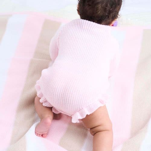 A5778P Ruffle Leg  Knitted Romper