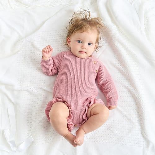 A5778RP Ruffle Leg  Knitted Romper 1