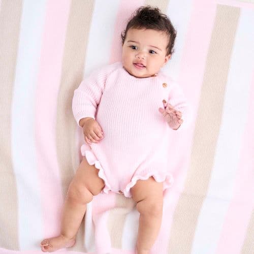 A5778RP Ruffle Leg  Knitted Romper