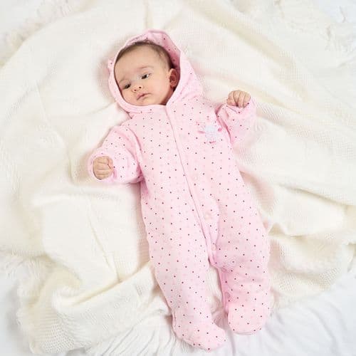 AV1873 New Tiny Hanging baby bear pramsuit (pink)