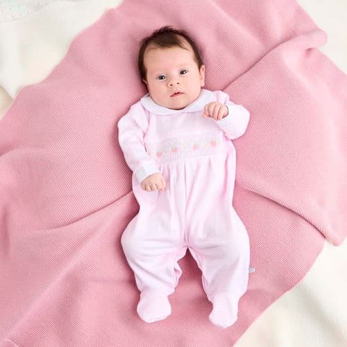AV2081 Strawberry Smocked Sleepsuit