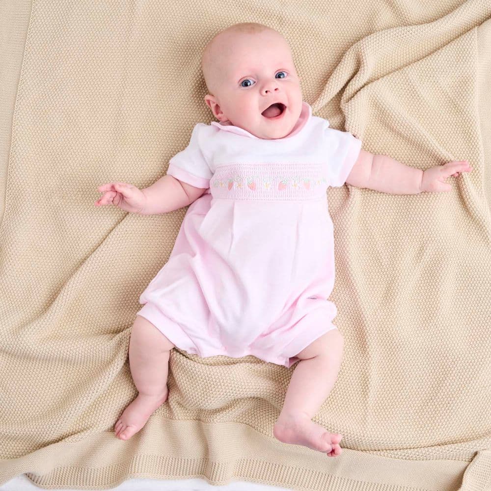 AV2082  Strawberry Smocked Romper