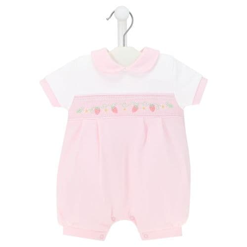 AV2082  Strawberry Smocked Romper