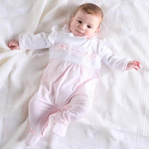 AV6120 Ruffles & Lace dobbie sleepsuit