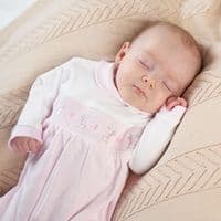 AV6128P Bunny & Flower Smocked Sleepsuit