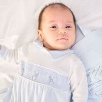 AV6128P Bunny & Flower Smocked Sleepsuit