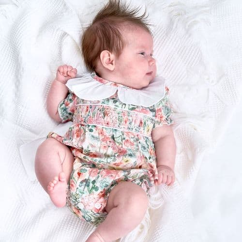 AV6141 Floral Smocked Romper