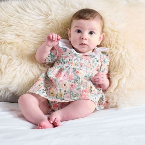 AV6143 Floral Smocked Dress & Pants