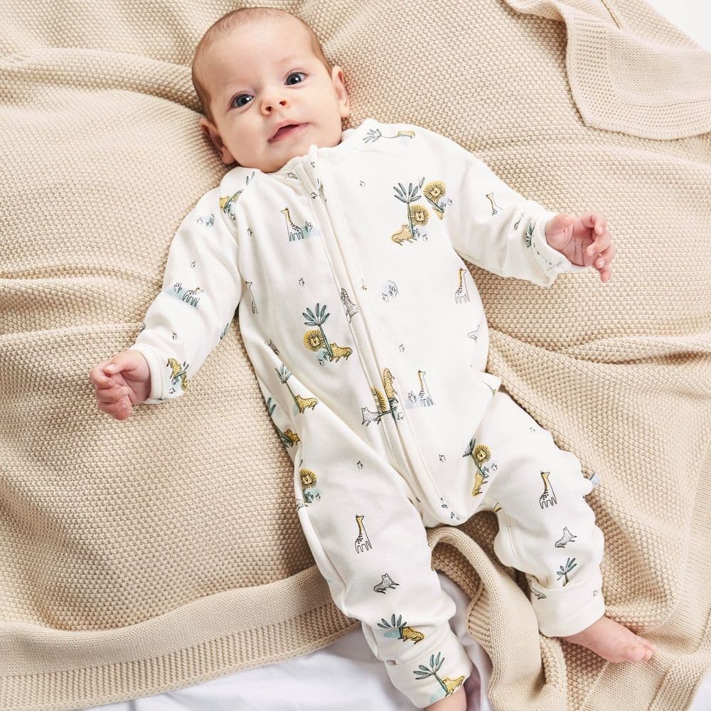 AV9015 Jungle friends zipper sleepsuit - Main Image