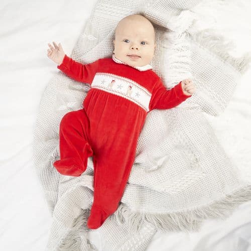 AX2532R Reindeer Velour Sleepsuit