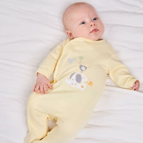 DC3148L "Elephant & Bird with Balloon" Cotton Sleepsuit