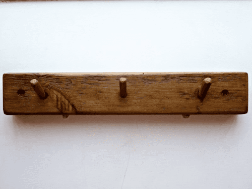 3 Peg Rustic wooden coat hooks
