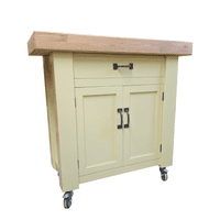 Corsair Kitchen Island- Freestanding Butchers Block with Oak Top and built in storage cupboards