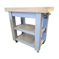 Port Royal Solid Handmade Wooden Butchers Block Kitchen Island