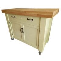 Corsair Kitchen Island- Freestanding Butchers Block with Oak Top and built in storage cupboards