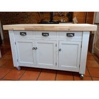 Corsair Kitchen Island- Freestanding Butchers Block with Oak Top and built in storage cupboards