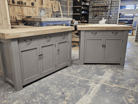 Corsair Kitchen Island- Freestanding Butchers Block with Oak Top and built in storage cupboards