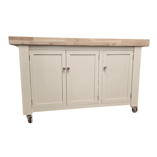 60 Inch Corsair Butchers Block Kitchen Island oak top with full cupboard