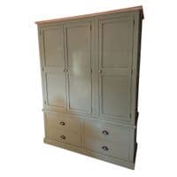 Corsair Larder Cupboard - Freestanding Pantry with Oak Top, Storage and Drawers