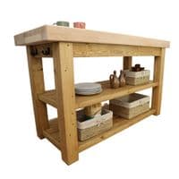 Port Royal Solid Handmade Wooden Butchers Block Kitchen Island