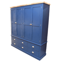 Corsair Larder Cupboard - Freestanding Pantry with Oak Top, Storage and Drawers