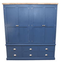 Corsair Larder Cupboard - Freestanding Pantry with Oak Top, Storage and Drawers