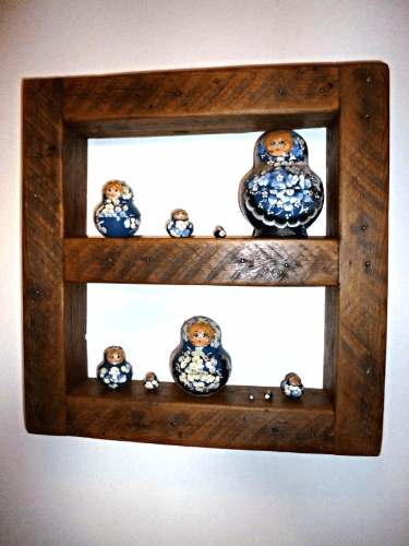 Cube style rustic wooden shelf unit