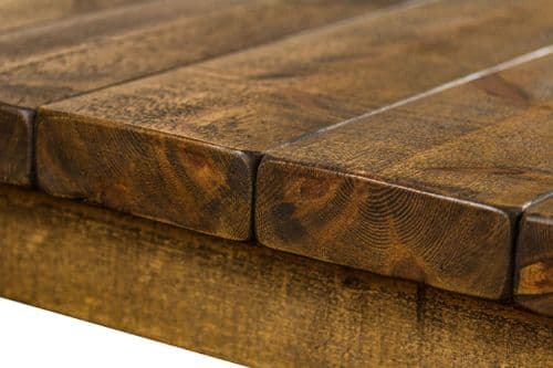 Tortuga Rustic 6x3 wooden farmhouse dining table with 2 benches