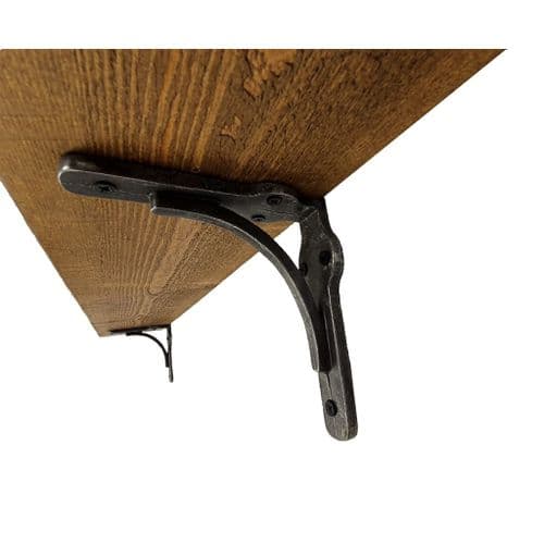 Tortuga Rustic Solid Wooden Shelf With Cast Iron Metal Support Brackets