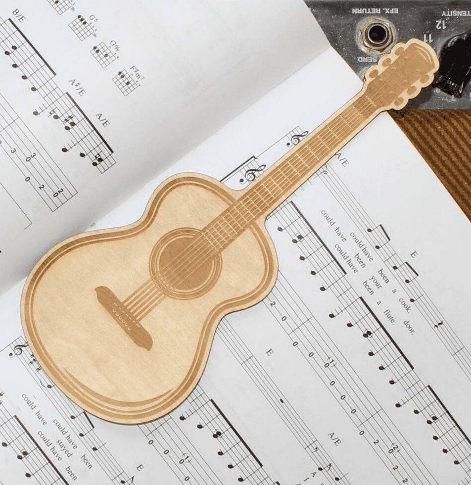 Acoustic Guitar Birch Plywood Bookmark