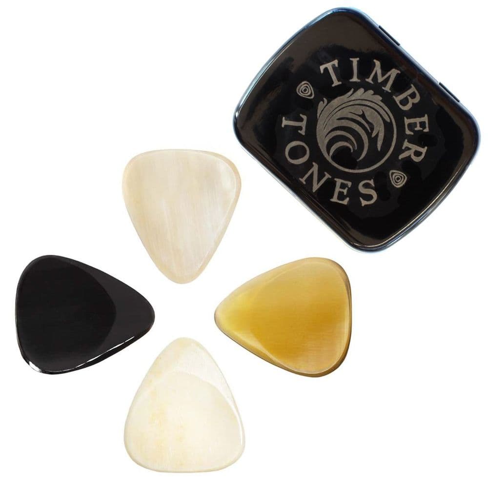 Bone Tones Tin of 4 Guitar Picks Timber Tones