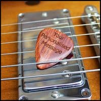 Exotic Timber Custom Guitar Pick - You can add Personalisation - 18 Timber Options