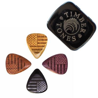 Flag Tones Stars & Stripes Mixed Tin of 4 Guitar Picks